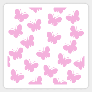 Pink and white butterfly print 2 Sticker